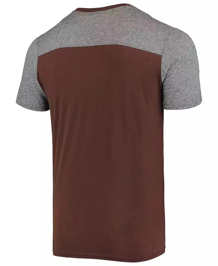Majestic Men's Brown, Heathered Gray Cleveland Browns Gridiron Classics Field Goal Slub T-shirt 2