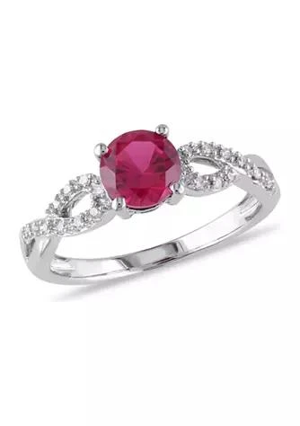 Belk 
Co. 1 ct. t.w. Created Ruby and 1/10 ct. t.w. Diamond Infinity Ring in 10k White Gold
