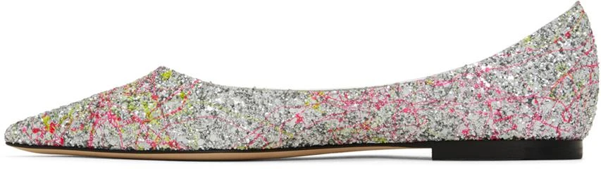 Jimmy Choo Silver Love Ballerina Flats 3