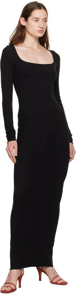 ÉTERNE Black Square Neck Maxi Dress 4