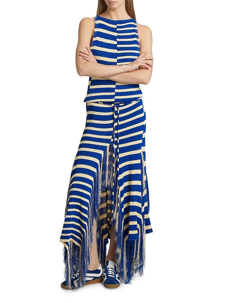 Proenza Schouler Yves Stripe Fringed Knit Dress 2