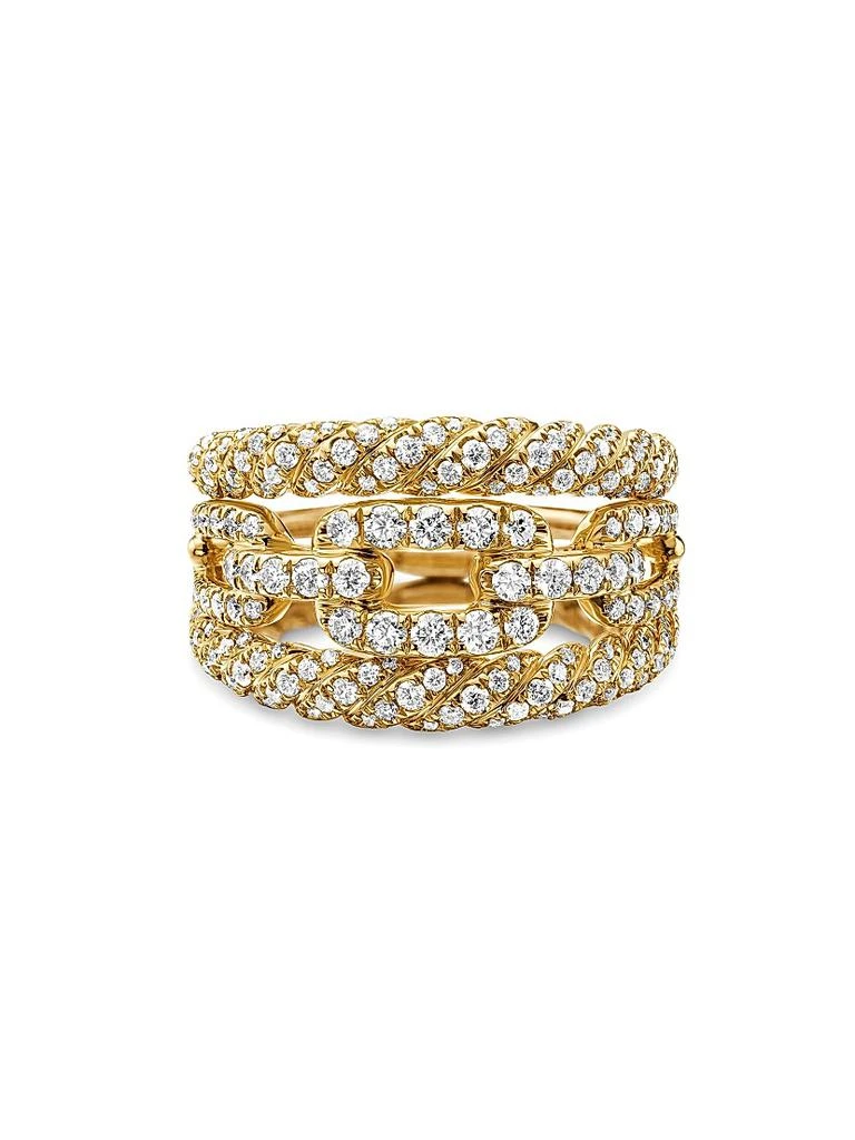 David Yurman Stax Three Row Ring in 18K Yellow Gold 4