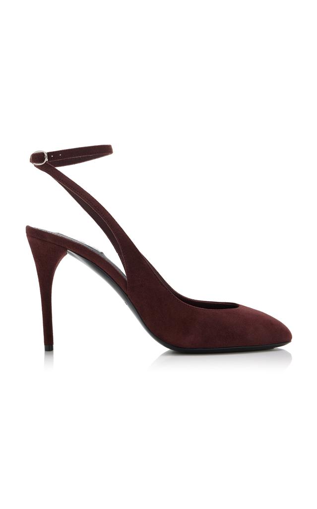 Alaïa ALAÏA - Decollete Suede Slingback Pumps - Burgundy - IT 40 - Moda Operandi