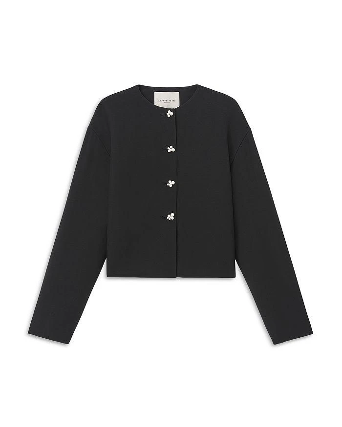 Lafayette 148 New York Pearlescent Button Collarless Jacket 4