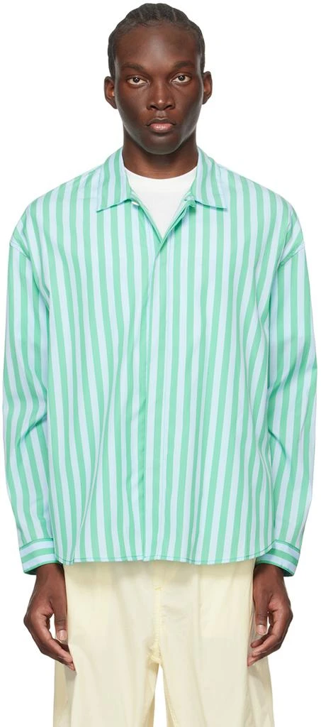 SUNNEI Green & Blue Striped Shirt 1