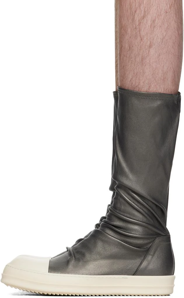 Rick Owens Gunmetal Sock Sneakers 3