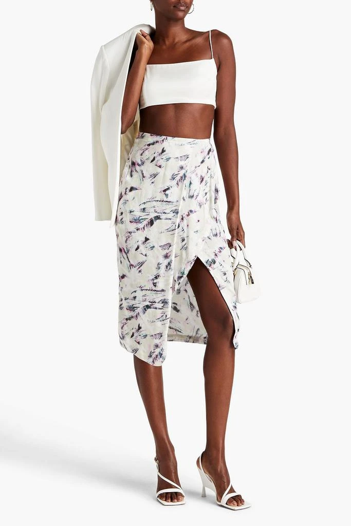 IRO Kerim wrap-effect draped printed twill skirt 2