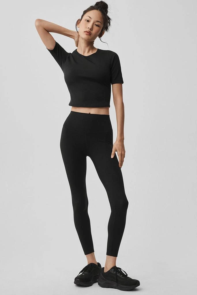 Alo ALO Softsculpt Precision Half Sleeve Tee - Black 4