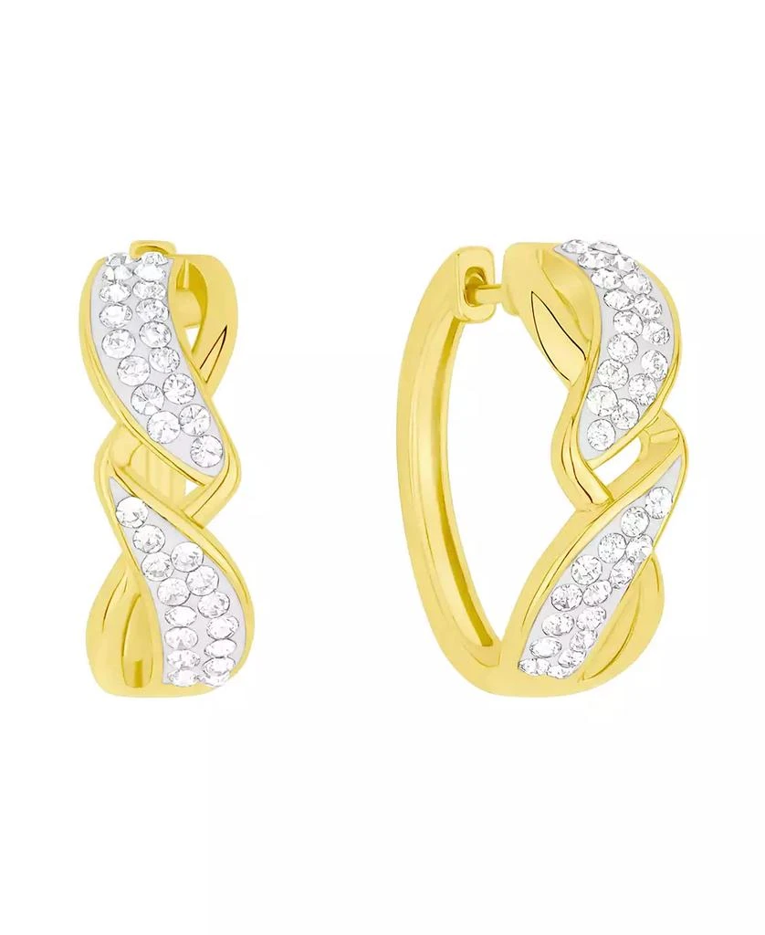 And Now This Crystal Twisted Hinged Hoop Earrings