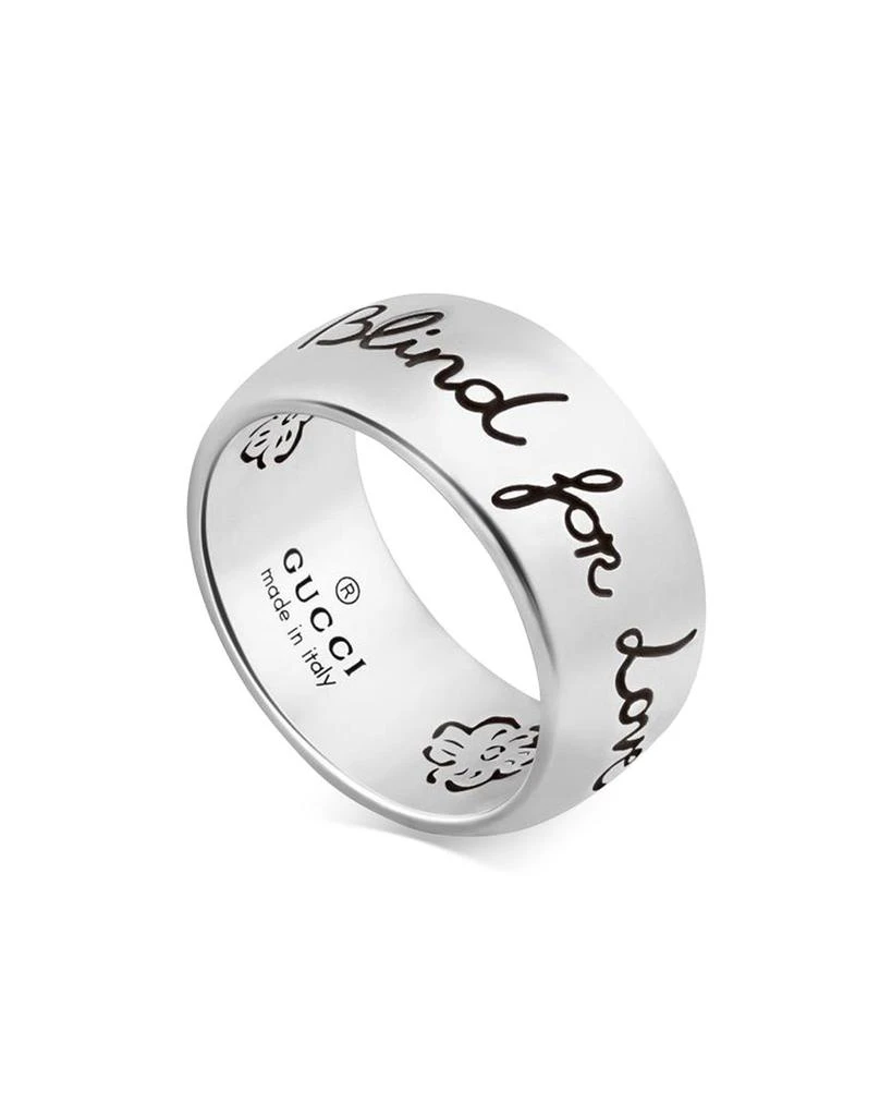 Gucci Sterling Silver Blind for Love Engraved Ring 2
