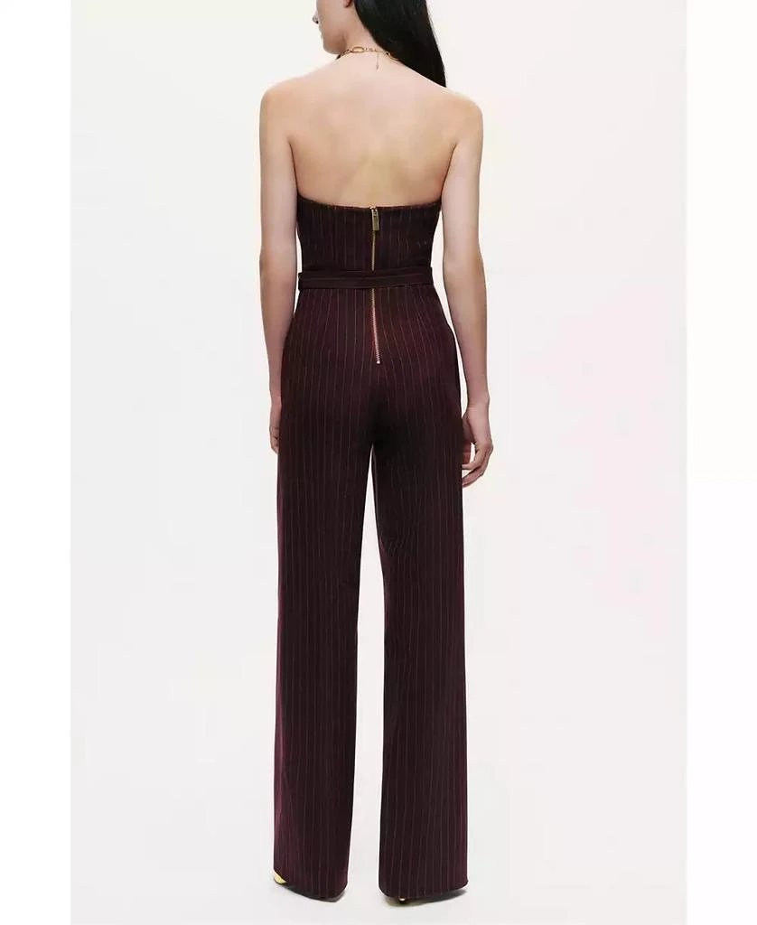 NOCTURNE Women
s Strapless Pinstripe Belted Jumpsuit 6