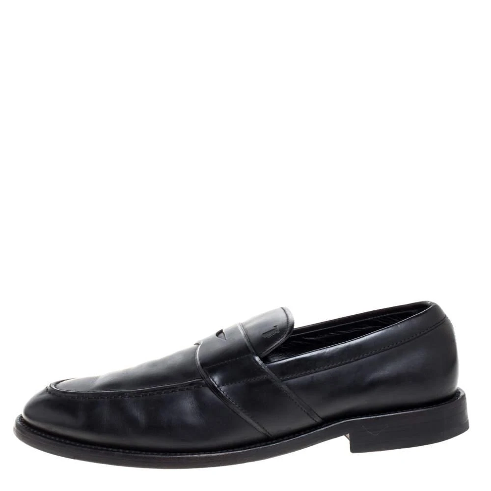 Tod's Tod's Black Leather Penny Slip On Loafers Size 40 2