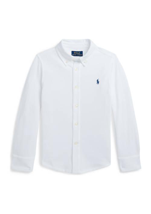 Ralph Lauren Lauren Childrenswear Boys 2 7 Featherweight Cotton Mesh Shirt