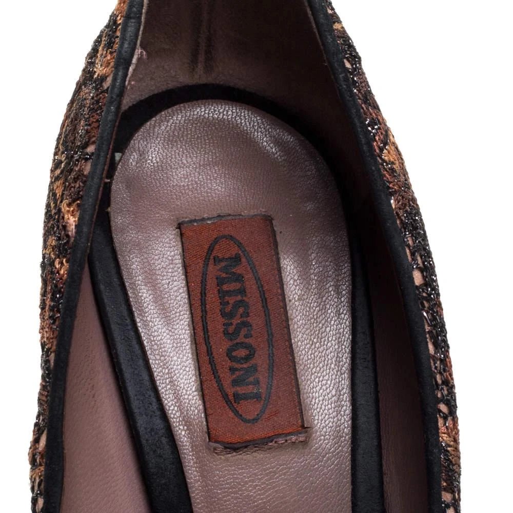 Missoni Missoni Black/Beige Lace and Suede Pointed Toe Platform Pumps Size 39 7