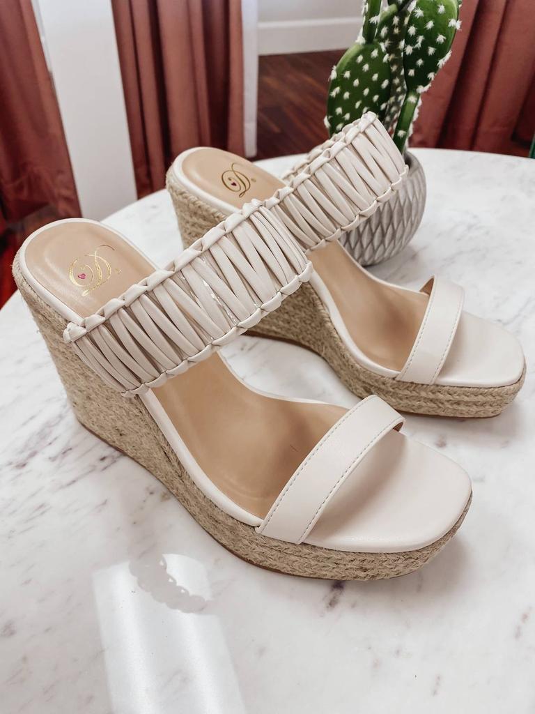 CCOCCI Women's The Tulum Wedge In Bone