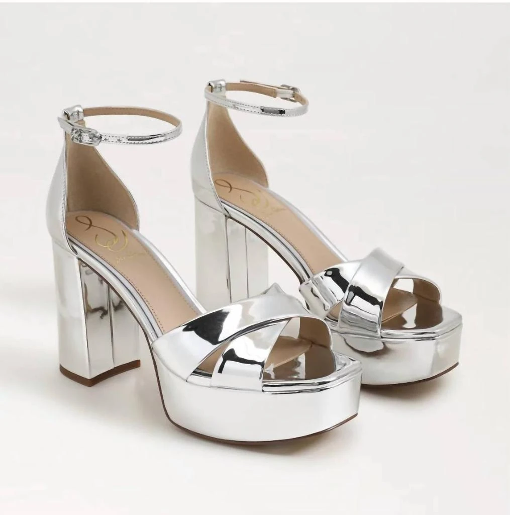 Sam Edelman Womens' Jullian Platform Heel In Silver 2