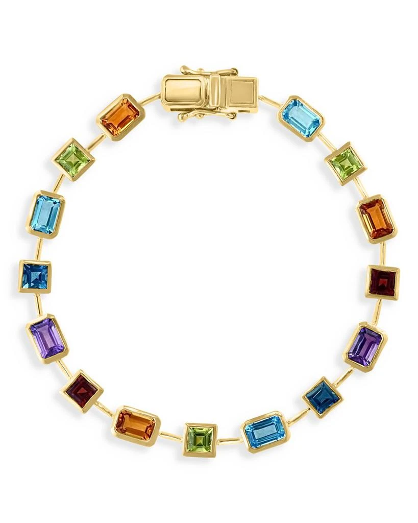 Bloomingdale
s Multi Gemstone Bezel Link Bracelet in 14K Yellow Gold 1