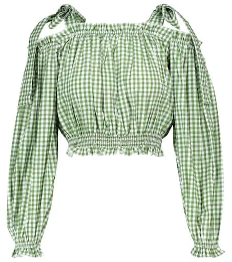 Alexandra Miro Gingham cotton crop top 1