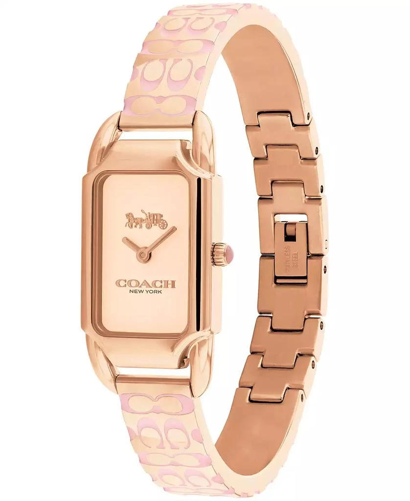 COACH Women's Cadie Rose Gold-Tone Stainless Steel Bangle Bracelet Watch 17.5 x 28.5mm 2