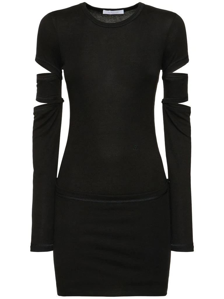 Helmut Lang Slash Cut Out Jersey Midi Dress 1