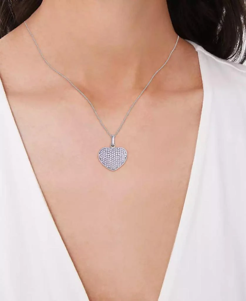 Macy's Diamond 5/8 ct. t.w. Heart Locket Pendant Necklace in Sterling Silver 3