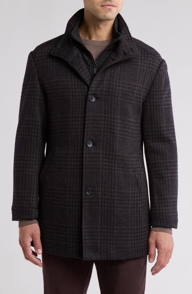 English Laundry Wool Blend Coat with Quilted Bib