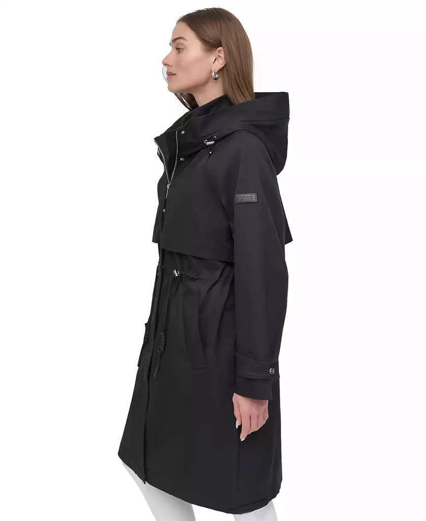 DKNY Women's Hooded Zip-Front Long Anorak Coat 3