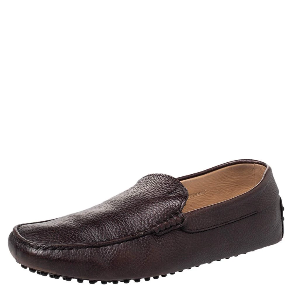 Tod\'s Dark Brown Leather Slip-On Loafers Tod main image 3
