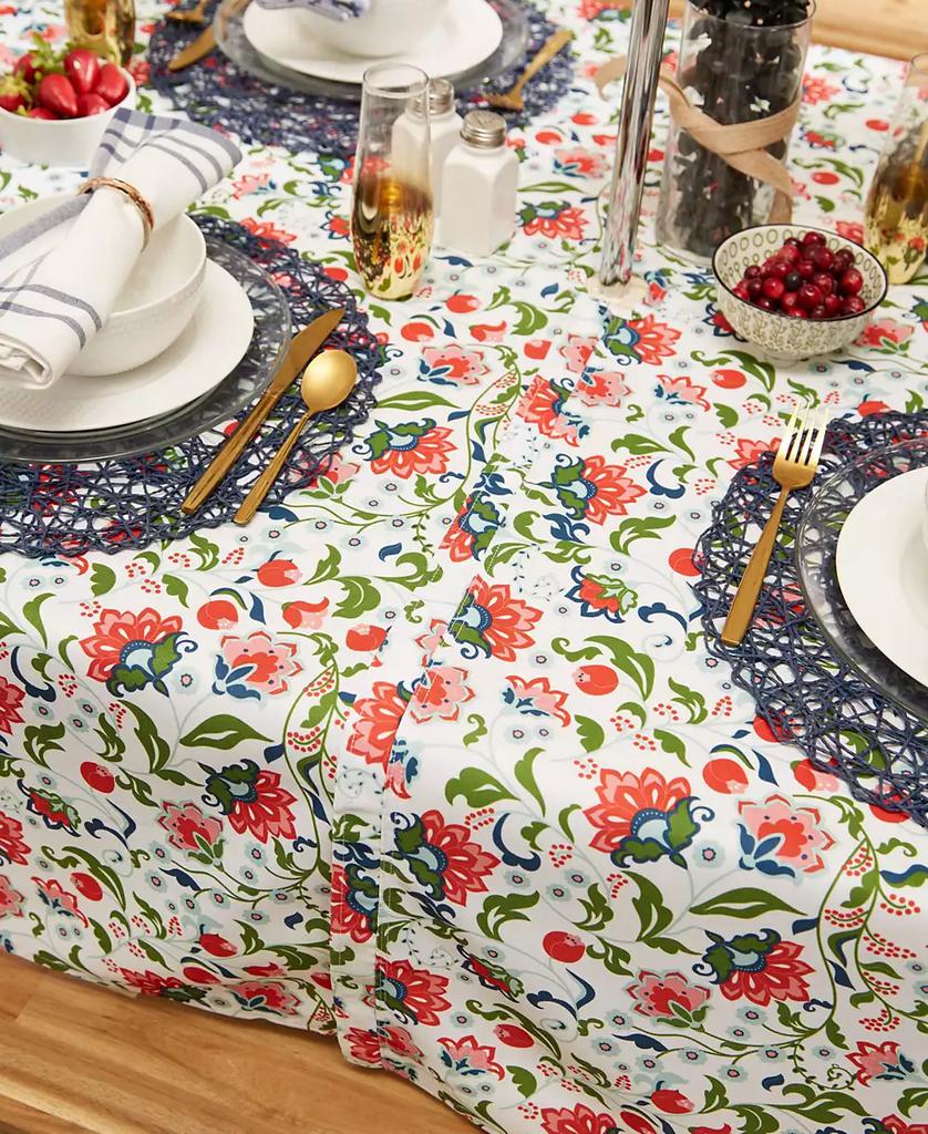 Design Imports Floral Print Outdoor Tablecloth with Zipper 60 Round