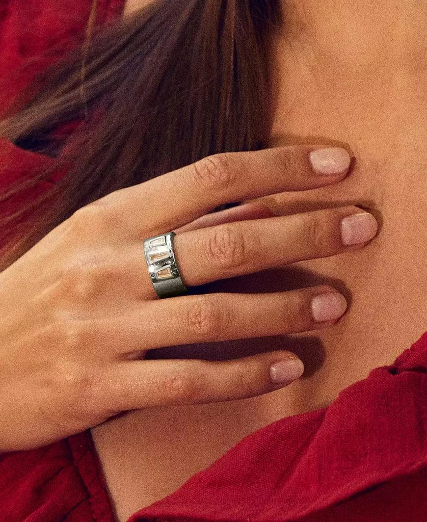 Sterling Forever Cubic Zirconia Colsie Cigar Band Ring 4