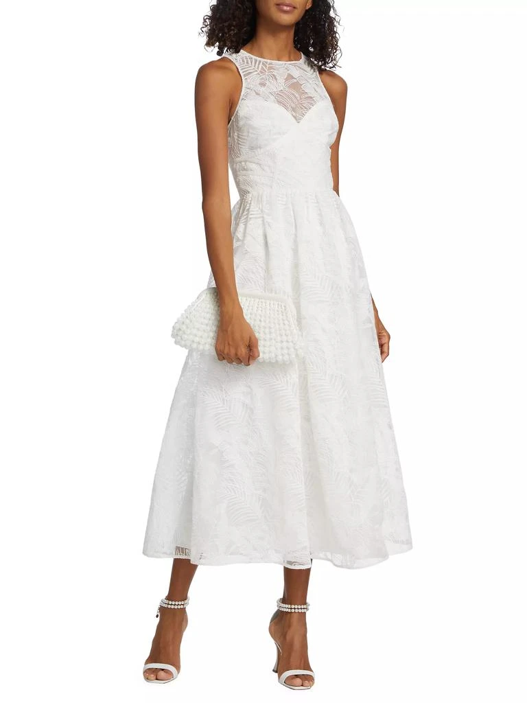 Monique Lhuillier Mylah Embroidered Fit &amp; Flare Midi-Dress 2