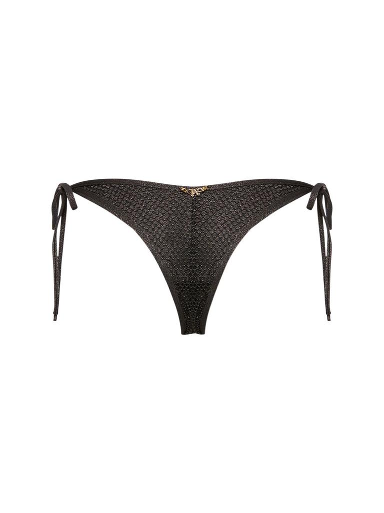 Palm Angels B Lurex V Bikini Bottoms Black/gold S - Swimwear