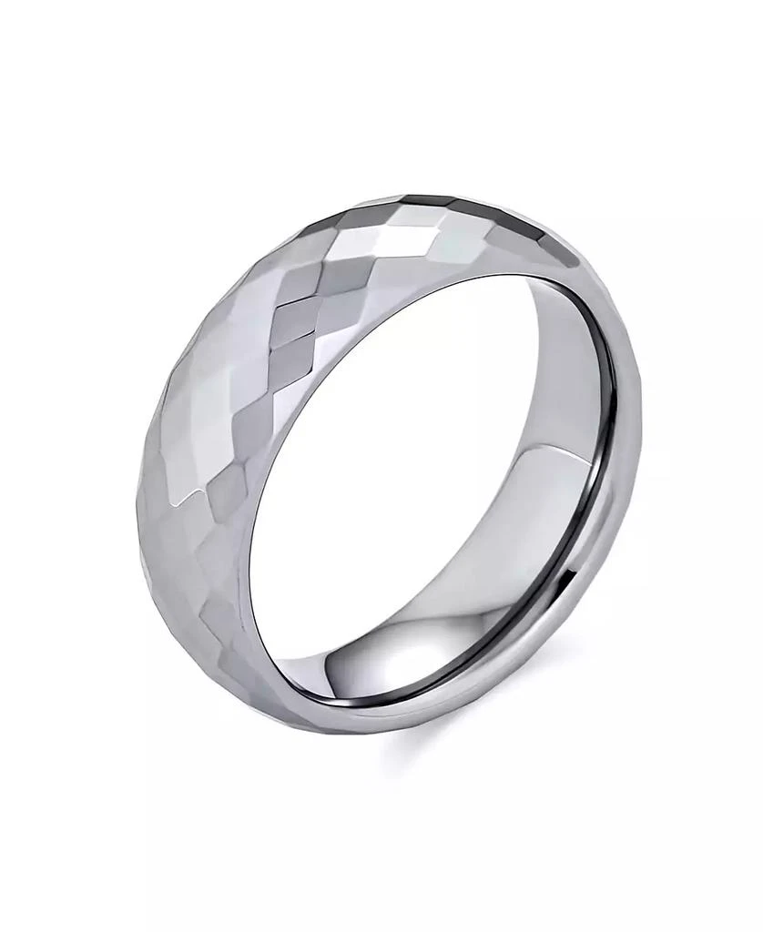 Bling Jewelry Multi Faceted Prism Cut Titanium Band RingsÂ  Tone Comfort Fit