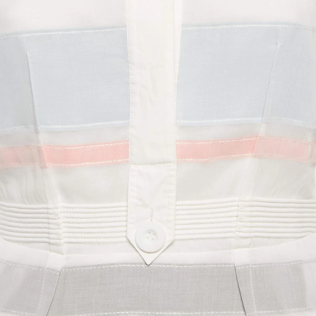 Max Mara Sportmax White Cotton Pintuck Detail Dress Midi S 3