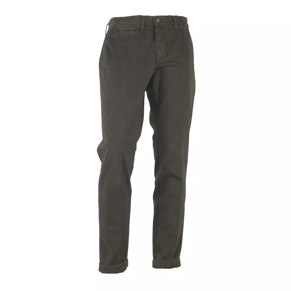 Made in Italy Made in Italy Brown Cotton Trousers 1