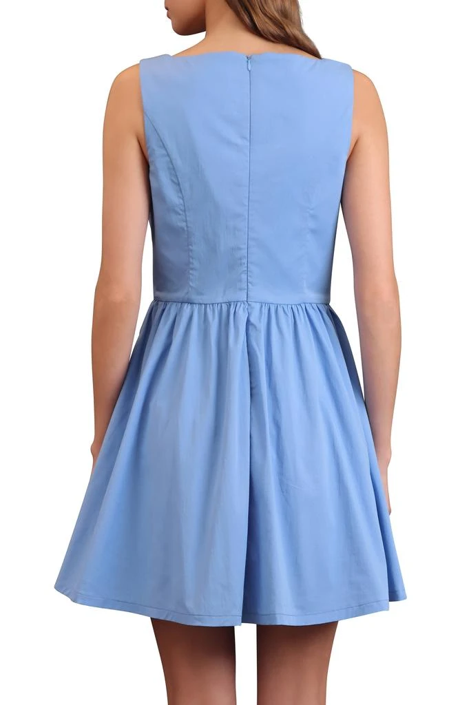knee length dresses for ladies Black Stretch Poplin Corset Skater Mini Dress M / Black main image 1
