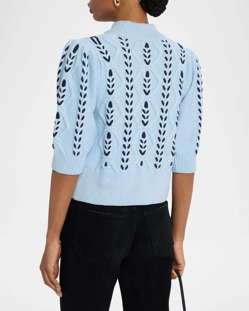 Rails Addy Laced Cable-Knit Mock Sweater 3