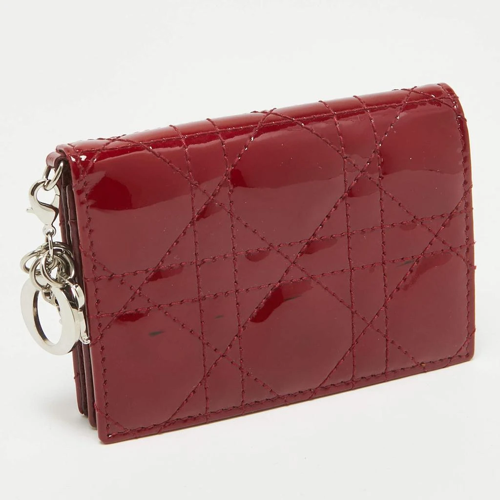 Dior Dior Red Cannage Patent Leather Lady Dior Flap Card Holder 4