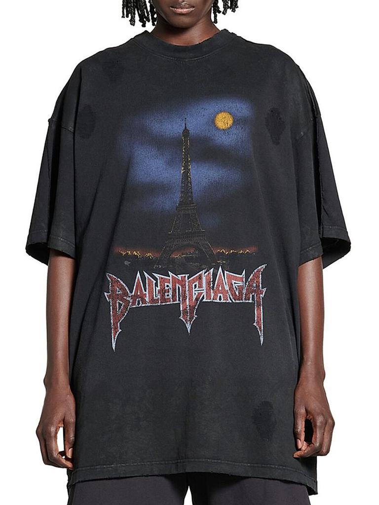 Shop Paris Moon Double Front Oversized T-Shirt on Sale at