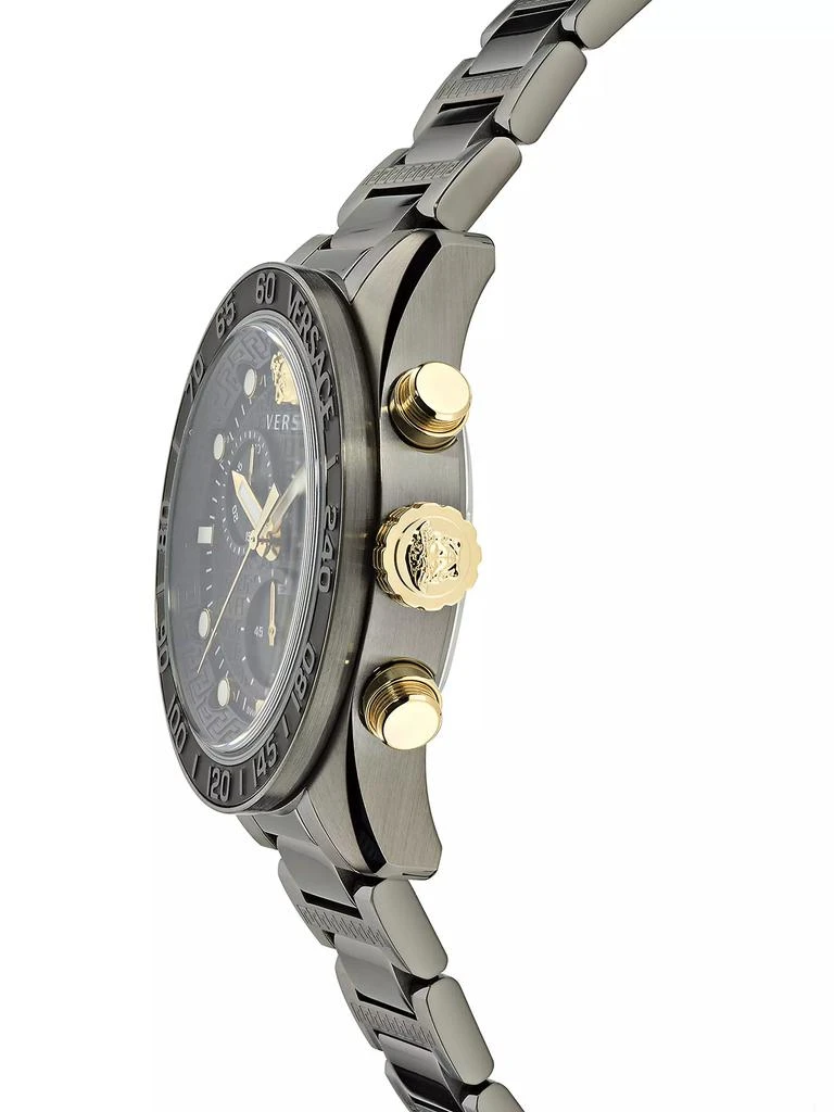 Versace Unisex Greca Dome Chrono Gunmetal Stainless Steel Watch 3