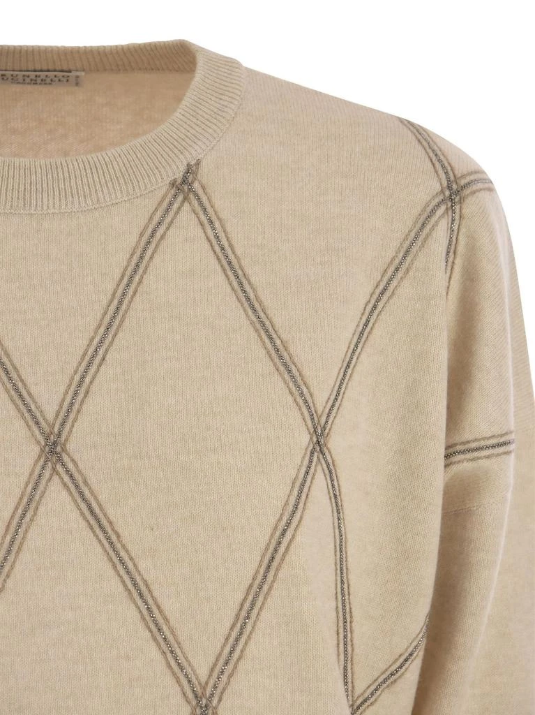 Brunello Cucinelli Brunello Cucinelli Diamond Pattern Knitted Jumper 4