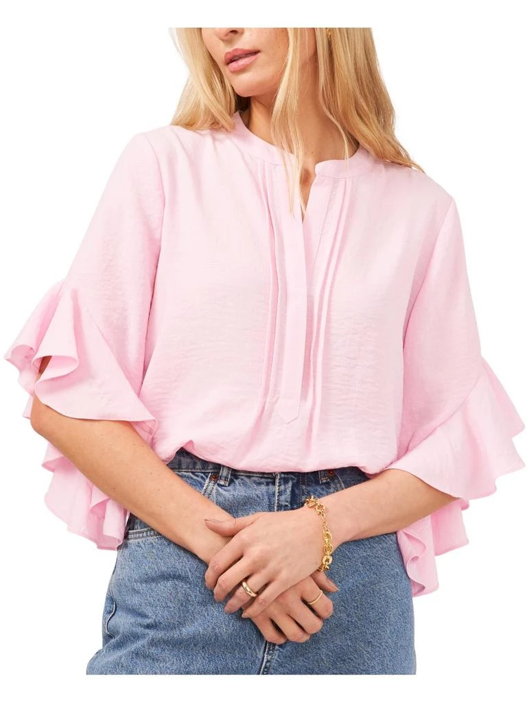Vince Camuto Womens Ruffle Sleeve Split Neck Blouse 5