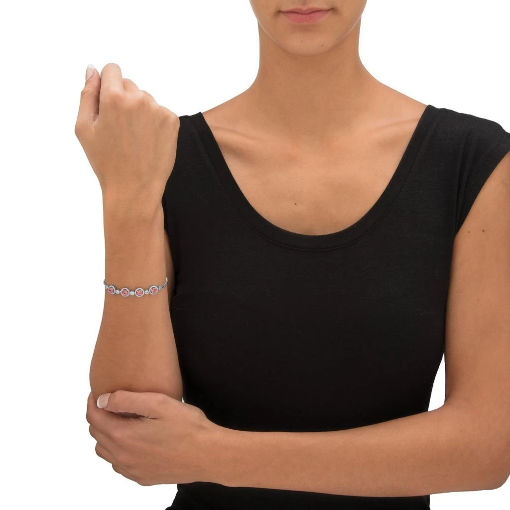 Palm Beach Jewelry .92 Cttw.Platinum-Plated Birthstone and CZ Adjustable Bolo Bracelet 9" 3