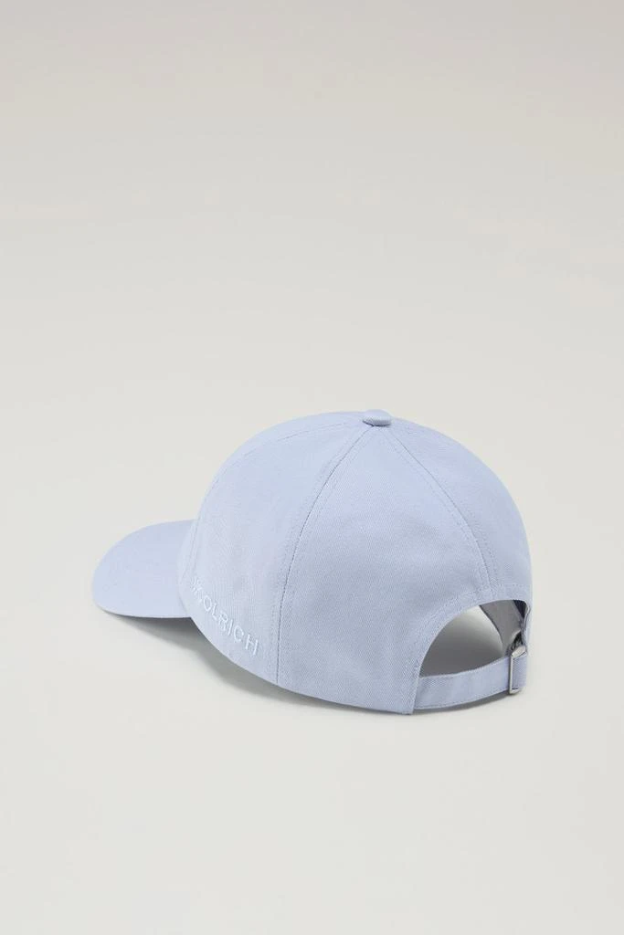 Woolrich Logo Baseball Cap in Pure Cotton Twill - Unisex - Blue 2