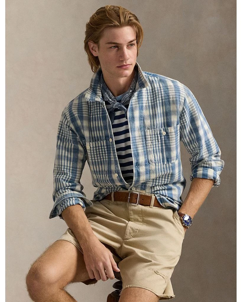 Ralph Lauren Classic Fit Plaid Linen Cotton Workshirt 3