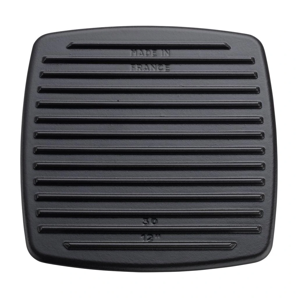 Staub Cast Iron 10.3-inch Square Grill Press - Matte Black (Fits 12-inch Grill Pan) 3