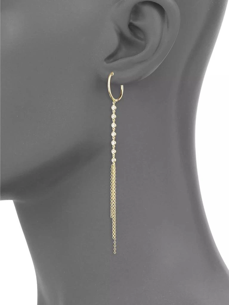 Meira T 14K Yellow Gold &amp; Diamond Chain Drop Earrings 2