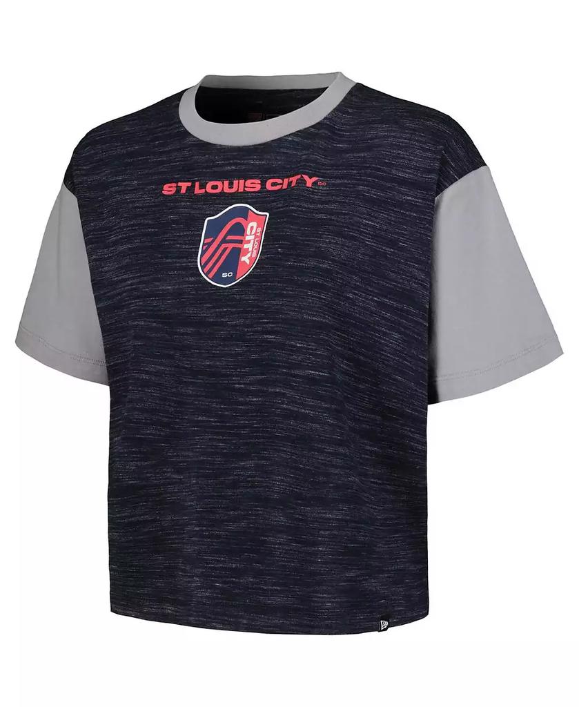 5th & Ocean Women's by New Era Navy St. Louis City SC Athletic Cross Back Cropped T-Shirt