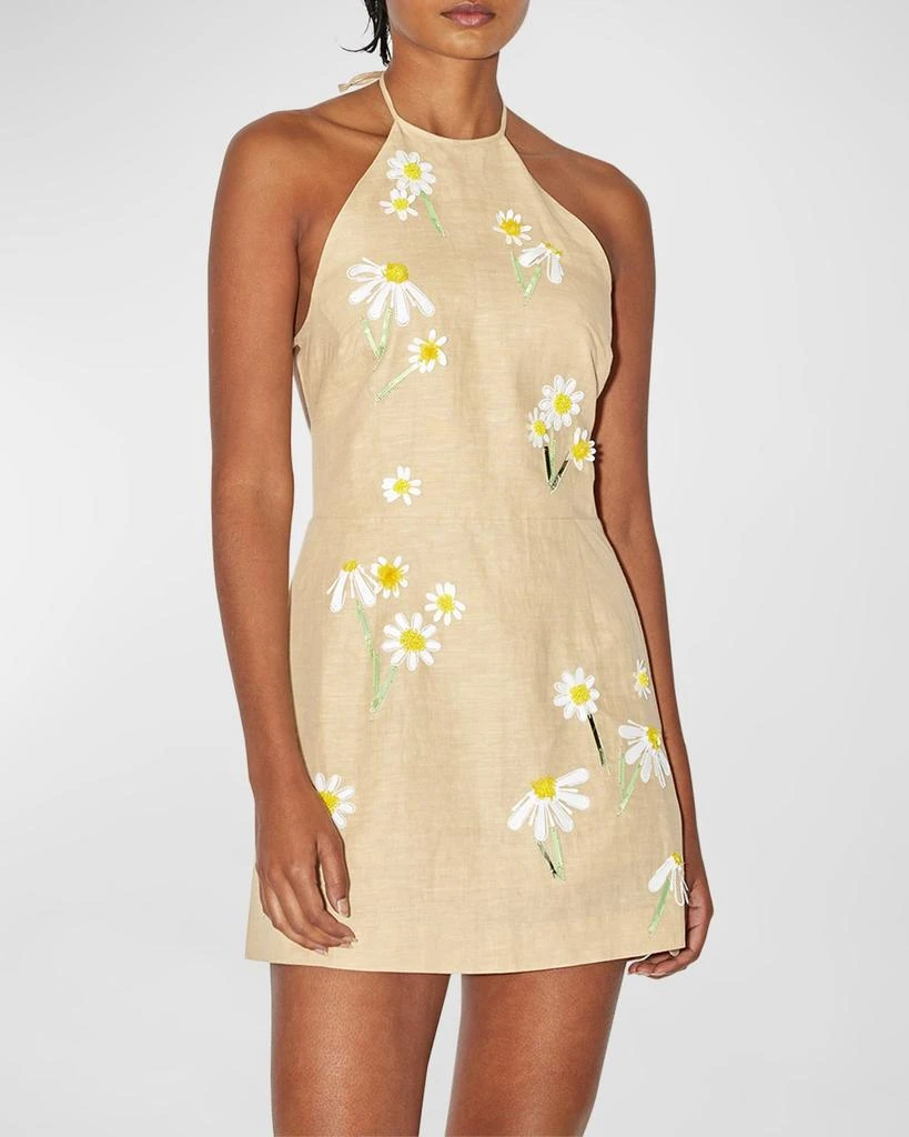 BERNADETTE Delilah Embroidered Linen Mini Dress 2