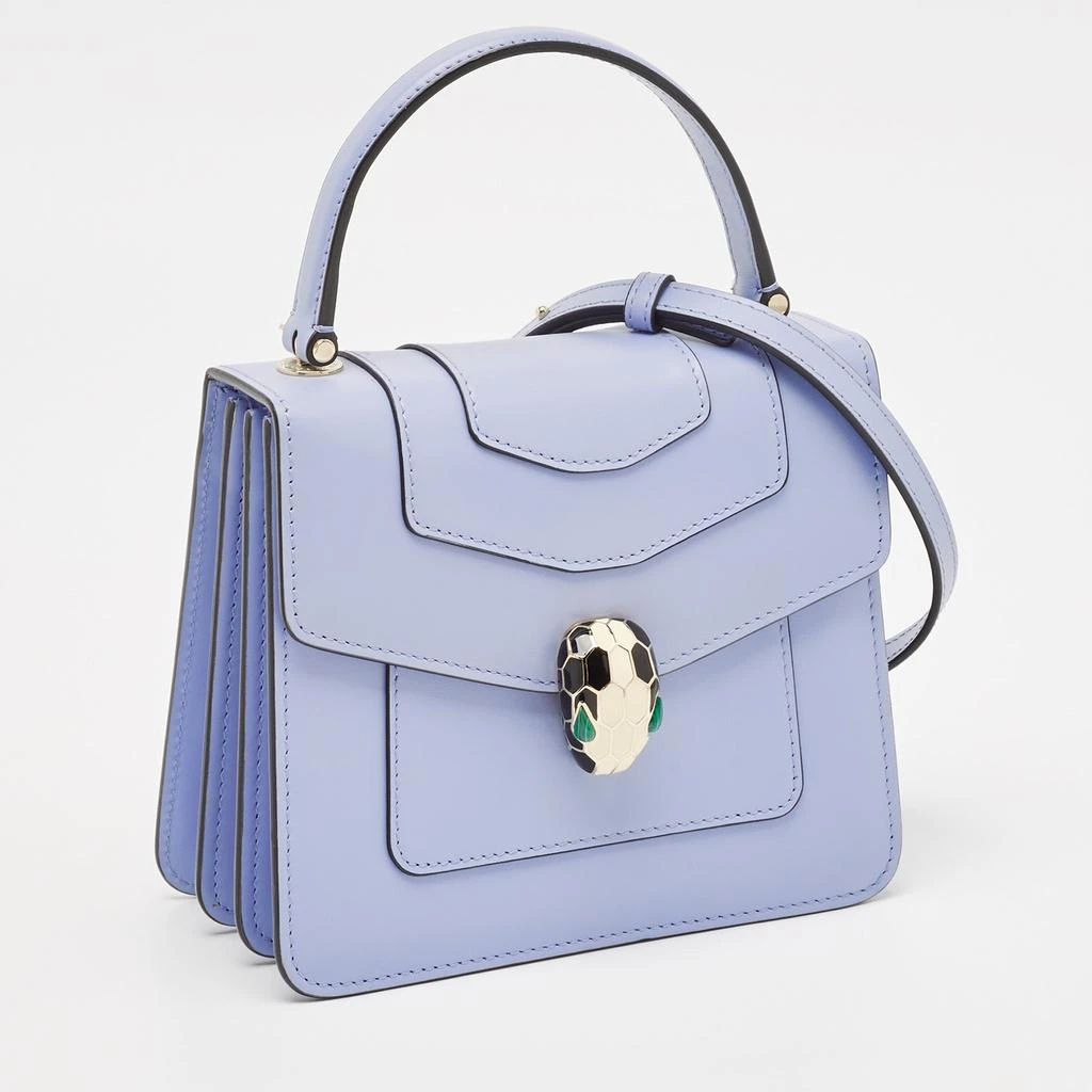 BVLGARI Light Blue Leather Small Serpenti Forever Top Handle Bag 2